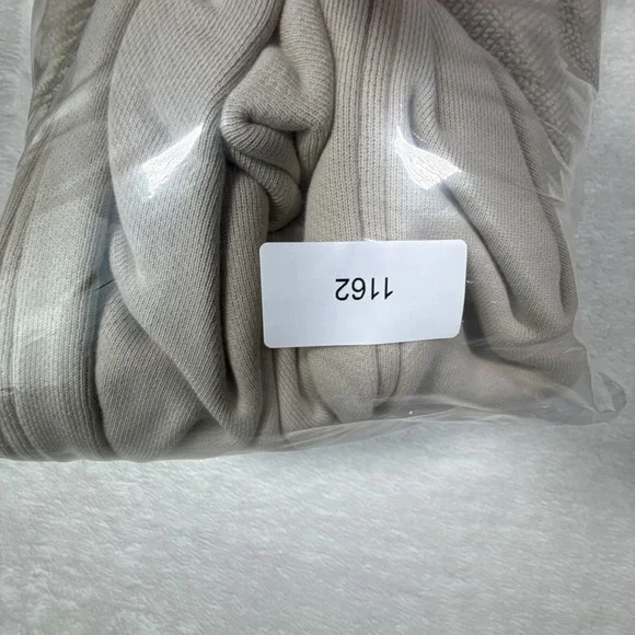 Levis Beige Embroidered Trim Hoodie Pullover Casual Fleece Lined Sweatshirt Sz S - Picture 8 of 8